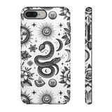 White Celestial Snake Goth Tough Phone Case
