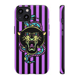 Striped Snake and Panther Tattoo Style Tough Phone Case
