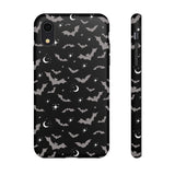 Black Spooky Bat Print Tough Phone Cases