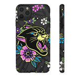 Floral Panther Print Tough Phone Case
