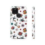 White Old School Retro Tattoo Tough Phone Case
