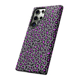 Grey and Pink Leopard Print Tough Phone Case