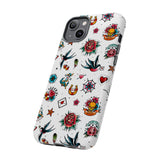 White Old School Retro Tattoo Tough Phone Case
