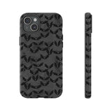 Grey Spooky Bat Print Tough Phone Cases