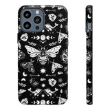 Black Celestial Witchy Moth Goth Tough Phone Case