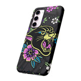 Floral Panther Print Tough Phone Case