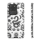 White Celestial Snake Goth Tough Phone Case