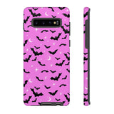 Pink Spooky Bat Print Tough Phone Cases