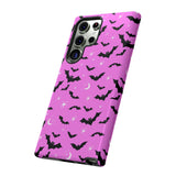 Pink Spooky Bat Print Tough Phone Cases