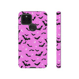 Pink Spooky Bat Print Tough Phone Cases