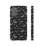 Black Spooky Bat Print Tough Phone Cases