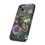 Floral Panther Print Tough Phone Case