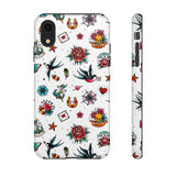 White Old School Retro Tattoo Tough Phone Case