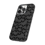 Grey Spooky Bat Print Tough Phone Cases
