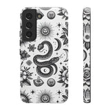 White Celestial Snake Goth Tough Phone Case