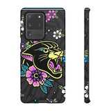 Floral Panther Print Tough Phone Case
