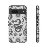 White Celestial Snake Goth Tough Phone Case