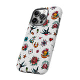 White Old School Retro Tattoo Tough Phone Case