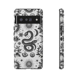 White Celestial Snake Goth Tough Phone Case