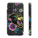 Floral Panther Print Tough Phone Case