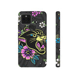 Floral Panther Print Tough Phone Case