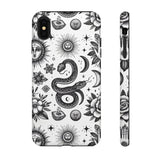 White Celestial Snake Goth Tough Phone Case