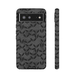 Grey Spooky Bat Print Tough Phone Cases