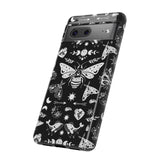 Black Celestial Witchy Moth Goth Tough Phone Case