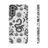 White Celestial Snake Goth Tough Phone Case