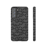 Grey Spooky Bat Print Tough Phone Cases