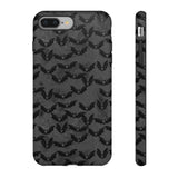 Grey Spooky Bat Print Tough Phone Cases