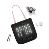 Alternawear Branded 'Bring it On' Tiger and Neon Print Polyester Canvas Tote Bag