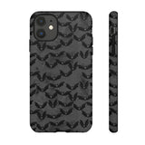 Grey Spooky Bat Print Tough Phone Cases