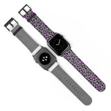 Grey and Pink Leopard Print Apple Watch Band