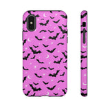 Pink Spooky Bat Print Tough Phone Cases