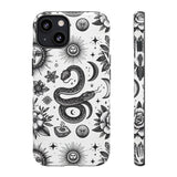 White Celestial Snake Goth Tough Phone Case