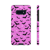 Pink Spooky Bat Print Tough Phone Cases