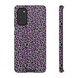 Grey and Pink Leopard Print Tough Phone Case