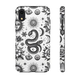 White Celestial Snake Goth Tough Phone Case