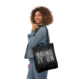 Alternawear Branded 'Bring it On' Tiger and Neon Print Polyester Canvas Tote Bag