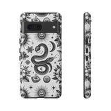 White Celestial Snake Goth Tough Phone Case