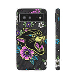 Floral Panther Print Tough Phone Case
