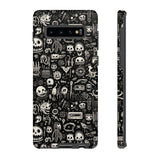 Creepy Doodle Skulls Print Tough Phone Cases