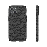 Grey Spooky Bat Print Tough Phone Cases