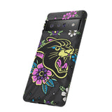 Floral Panther Print Tough Phone Case