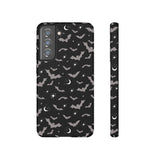 Black Spooky Bat Print Tough Phone Cases