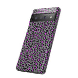 Grey and Pink Leopard Print Tough Phone Case