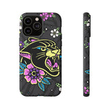 Floral Panther Print Tough Phone Case
