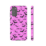 Pink Spooky Bat Print Tough Phone Cases