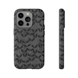 Grey Spooky Bat Print Tough Phone Cases